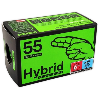 Hybrid Supreme Filters Ø6,4mm 55 Stück Zellstoff-Aktivkohle-Filter 2